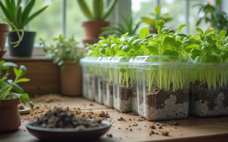 Espace de jardinage hydroponique avec solution nutritive et ingrédients naturels