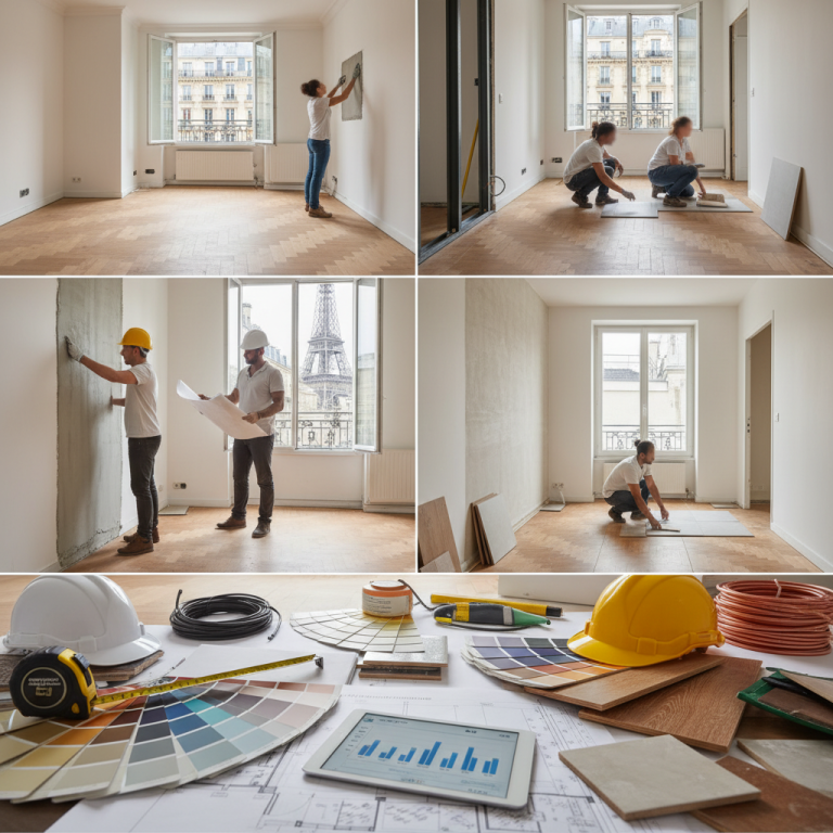 Illustration réaliste sur Guide pratique des prix des travaux de rénovation immobilière en Île-de-France