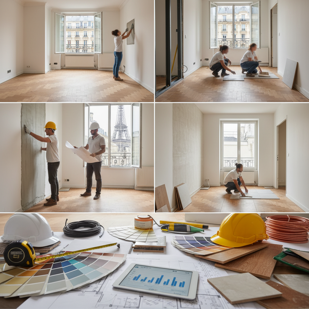 Illustration réaliste sur Guide pratique des prix des travaux de rénovation immobilière en Île-de-France